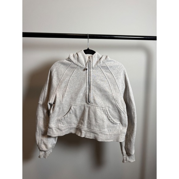 Lululemon Tops - Lululemon Scuba Oversized Half-Zip Hoodie Heathered Core Ultra Light Grey XS/S